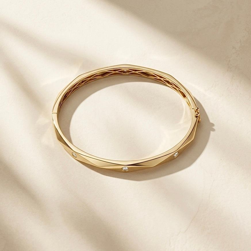 Simetrik Taşlı Kelepçe Bileklik